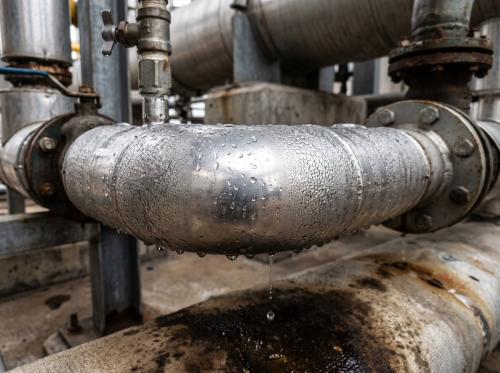 condesation on industrial piping line
