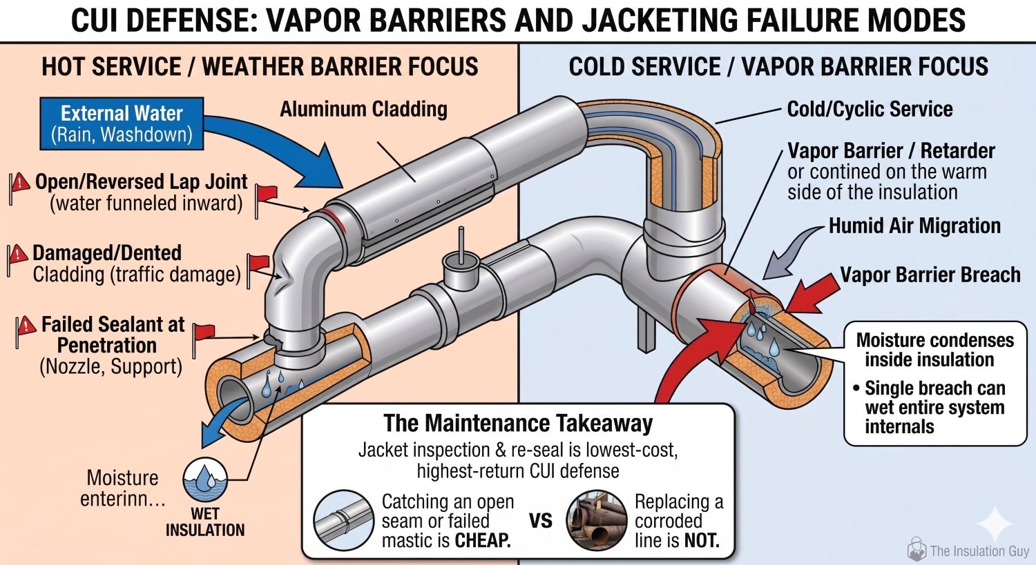 vapor barriers and jacketing failure modes